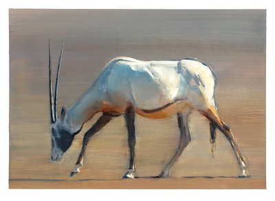 Oryx Árabe, 2010 (óleo sobre papel) de Mark Adlington