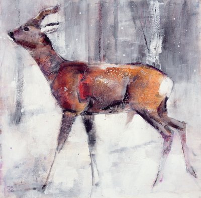 Buck na neve, 2000 (mídia mista no papel) de Mark Adlington