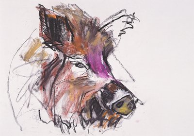 Dzik (mídia mista no papel) de Mark Adlington