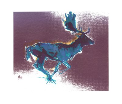 Fallow Buck (blueyellow shadow), 2015, (serigrafia) de Mark Adlington