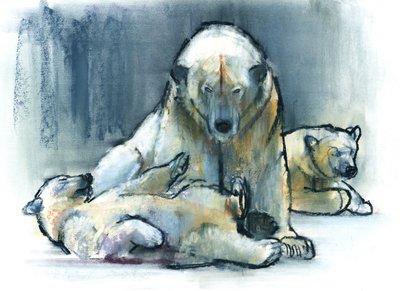 Guardião, 2016, (contém e pastel no papel) de Mark Adlington