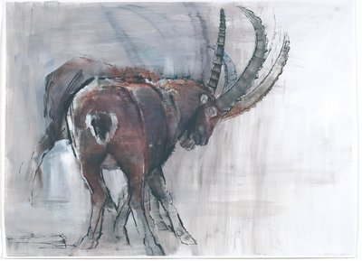 Headlock (mídia mista no papel) de Mark Adlington