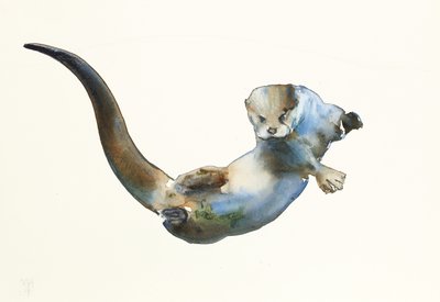 Caçador, 2014, (aguarela sobre papel) de Mark Adlington
