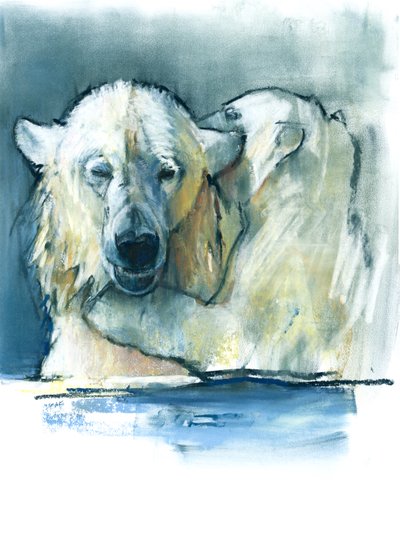 Mãe, 2016, (conté e pastel sobre papel) de Mark Adlington