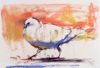 Walking Dove, Trasierra, 1998 (conte e carvão no papel) de Mark Adlington