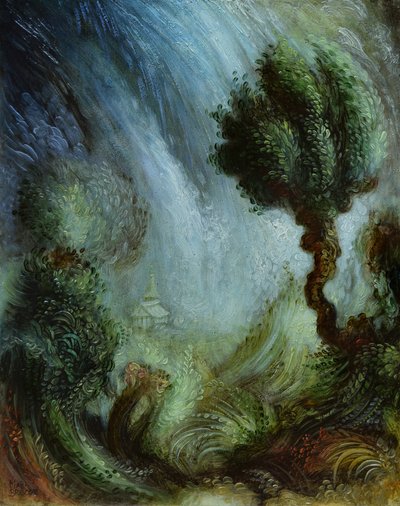 Tranquil Turmoil, 2022 (óleo sobre painel) de Mark Briscoe