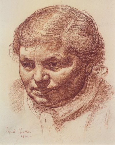 Chefe da mãe do artista, 1910 (otimista no papel) de Mark Gertler