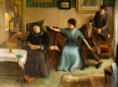 Retrato da família do artista, uma cena lúdica, 1910-1911. de Mark Gertler