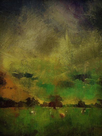 Uma tempestade em Calke Abbey, Derbyshire (técnica mista) de Mark Gordon