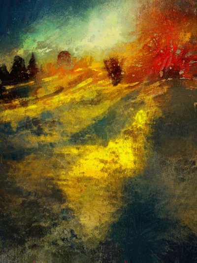 Uma tarde de inverno em Calke Abbey, 2016 (técnica mista) de Mark Gordon