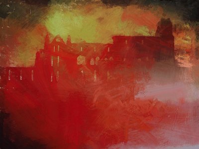 Passeio matinal de Mr Stoker - Whitby Abbey (técnica mista) de Mark Gordon