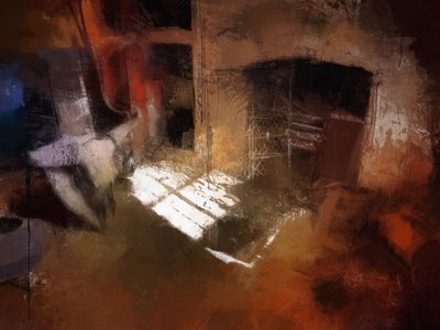 um workshop com caveira na Abadia de Calke de Mark Gordon