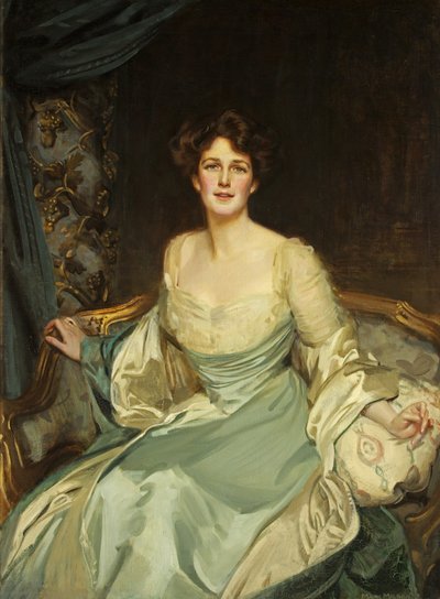 Retrato da Honra da Sra. York em Vestido de Noite de Mark Richard Milbanke