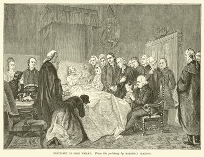 Cama da morte de John Wesley (gravura) de Marshall (after) Claxton