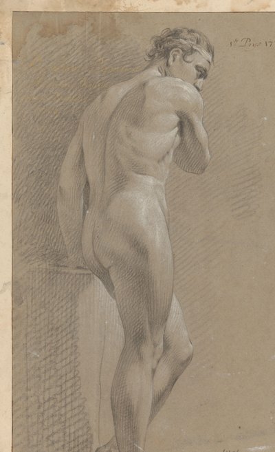Nu masculino em pé, visto por trás (1º prémio 1770) de Marten Houtman