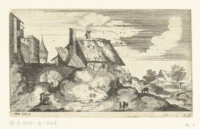 Paisagem com portão da cidade de Marten de Cock