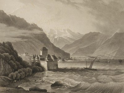 Chateau de Chillon; vista de Vevey de Martens
