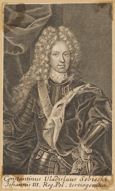 Constantinus Vladislaus Sobieski, terceiro filho de João III, rei da Polónia [Konstanty Władysław Sobieski] de Martin Bernigeroth