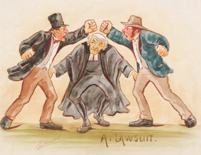 Uma ação judicial (aquarela) de Martin  Anderson