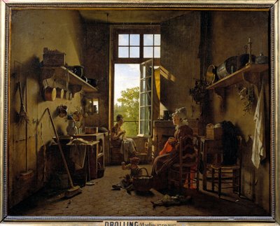 Interior de uma cozinha Pintura de Martin Drolling (1752-1817) 1815 Sol. 0,65x0,8 m de Martin Drölling