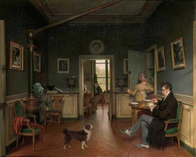Interior de uma sala de jantar de Martin Drölling