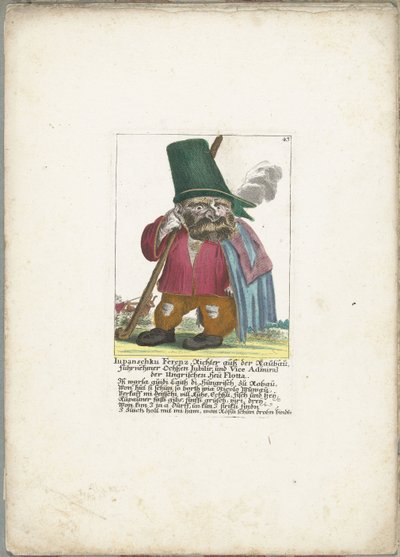 O anão Iupanschku Ferenz, ca. 1710
Iupanschku Ferenz, juiz do Raubau, líder do Ochßen Iubilir, e vice-almirante do Heü Flotta húngaro (título sobre o objecto)
Il Callotto resurcitato oder Neu eingerichtes Zwerchen Cabinet (título da série) de Martin Engelbrecht (attributed to)