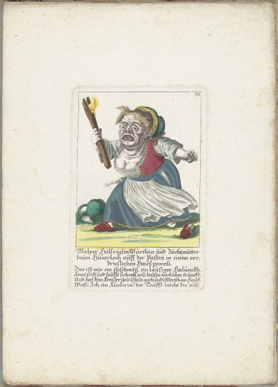De dwerg Malper Höllriglin als waardin, ca. 1710
Malper Höllriglin Würthin und Zuchtmutter beijm Hünerloch auff der Pasteij, in einem verdrieslichen Haußprocess (título sobre o objecto)
Il Callotto resurcitato ou Neu eingerichtes Zwerchen Cabinet (série  de Martin Engelbrecht (attributed to)