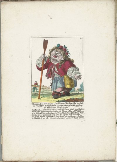 De dwerg Ploriander als herder, ca. 1710
Ploriander, o anão apaixonado pela pastora Ruffanella Schäffer, da sua própria canção comovente em thränen zerflissendt (título sobre o objecto)
Il Callotto resurcitato oder Neu eingerichtes Zwerchen Cabinet (seri de Martin Engelbrecht (attributed to)