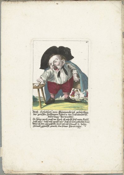 O dwerg Veith Schöberl von Gümpendriel, cerca de 1710 Veith Schöberl von Gümpendriel nascido, o grande Hollhippen Fabrica em Crabatendörffl, parente de Niderlag (título no objeto) Il Callotto resurcitato ou Armário Pequeno Recém Mobilado (série ti de Martin Engelbrecht (attributed to)