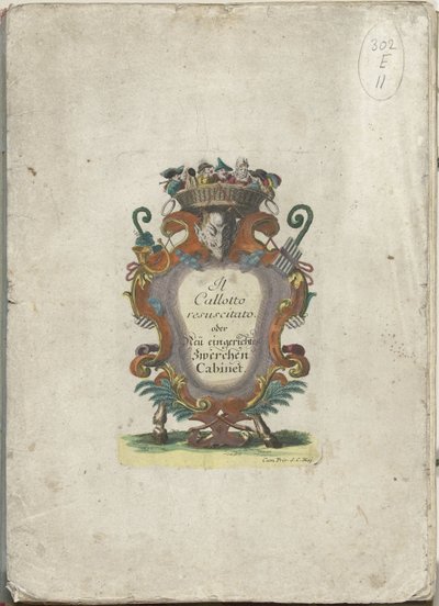 Impressão do título da série: Il Callotto resurcitato ou Gabinete midi recém mobiliado, cerca de 1710 Il Callotto resurcitato ou Armário Pequeno Recém Mobilado (título da série) de Martin Engelbrecht (attributed to)