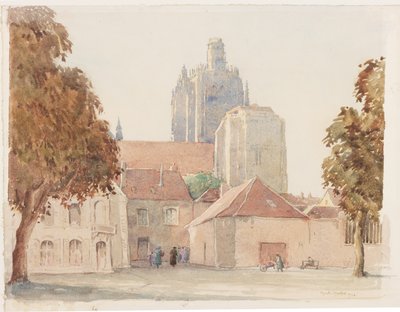 A Catedral, Lente (lápis e aguarela sobre papel colado em cartão) de Martin Hardie