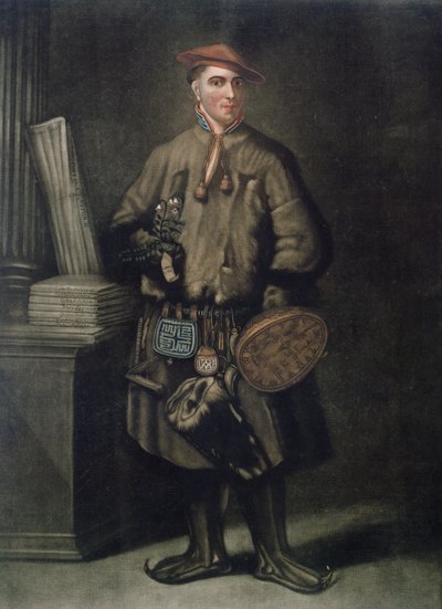 Carolus Linnaeus (1707-78) em seu vestido da Lapônia, gravado por Henry Kingsbury (fl.1775-98), publicado em 1805 de Martin Hoffman