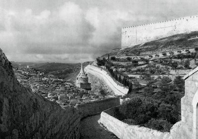 Cemitérios judeus perto do Muro de Jerusalém, 1937 de Martin Hurlimann