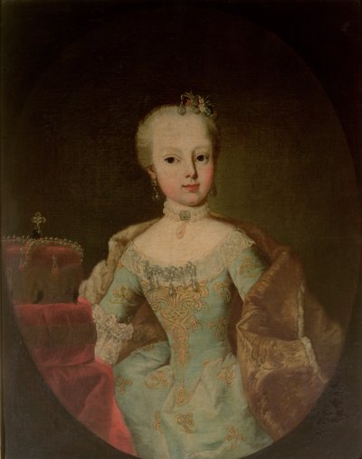 A arquiduquesa Maria Josepha Habsburg-Lothringen (1751-1767), 2ª filha da imperatriz Maria Teresa da Áustria (1717-1780) e do imperador Francisco I (1708-1765) de Martin II Mytens or Meytens
