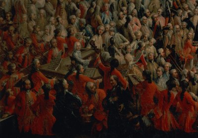 Banquete da corte na Grande Antecâmara do Palácio de Hofburg, Viena (detalhe de 66716) de Martin II Mytens or Meytens