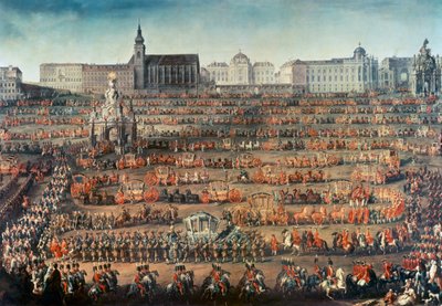 Isabel de Parma entra em Viena para se tornar noiva do Imperador José II (mais tarde José II) de Martin II Mytens or Meytens
