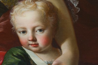 Retrato de Victor Amadeus III da Sardenha (1726-1796), detalhe do Retrato de Polixena de Martin II Mytens or Meytens