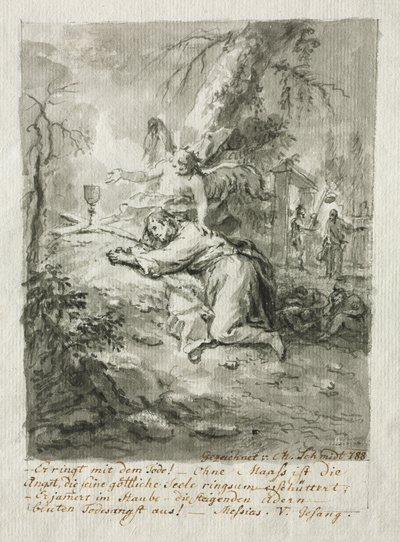 Cristo no Monte das Oliveiras, 1788. de Martin Johann Schmidt