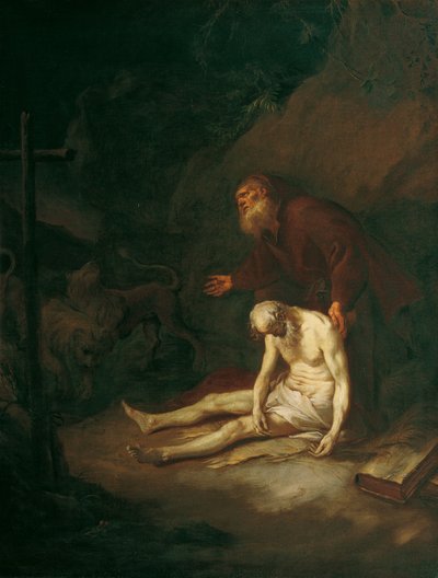 Os santos eremitas Anthony e Paul de Martin Johann Schmidt