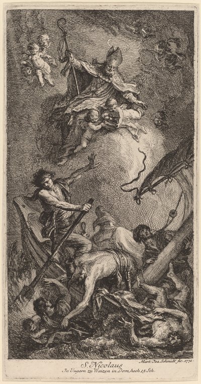 São Nicolau resgatando marinheiros de Martin Johann Schmidt