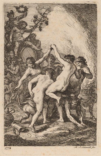 O Triunfo de Baco com Ninfas Dançantes de Martin Johann Schmidt