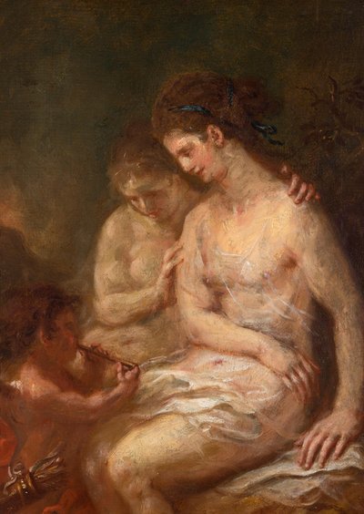 Duas ninfas com o Cupido de Martin Johann Schmidt