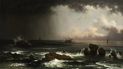 Cena Costeira com Naufrágio, 1863 de Martin Johnson Heade