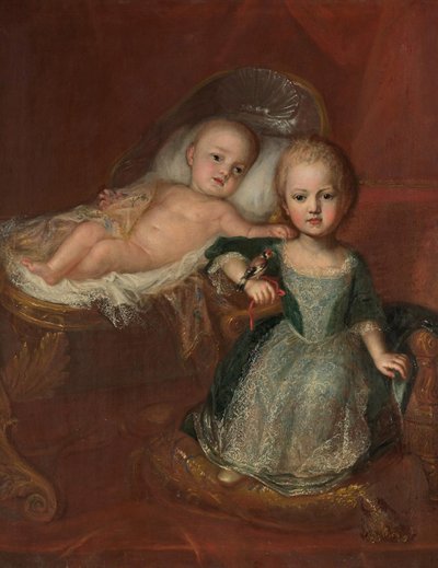 Alemão: Príncipe Johann Theodor, filho de Max Emanuel, com um dos seus irmãos Johann Theodor da Baviera e o seu irmão de Martin Maingaud