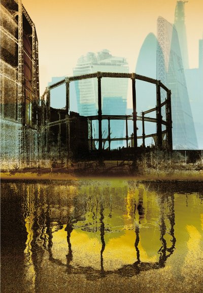 Torre de gás da Broadway, 2013 (serigrafia) de Martin Mossop