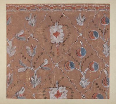 Detalhe da parede pintada à mão, c. 1939. de Martin Partyka