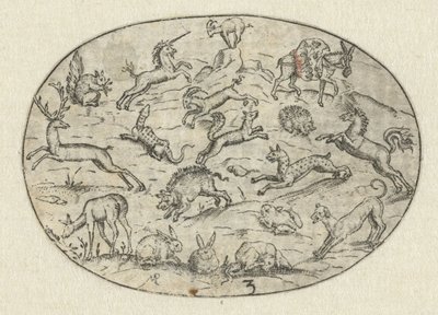 Oval com dezoito animais
Nev Thier Bvechlein (título da série) de Martin Pleginck