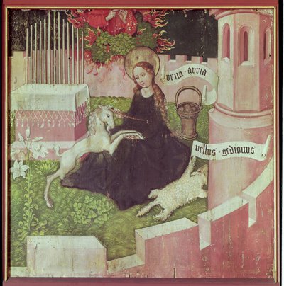 Retábulo dos dominicanos: A caça mística, c.1470-80 (ver também 67722) de Martin Schongauer