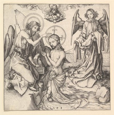 Batismo de Cristo, ca. 1470-1474. de Martin Schongauer