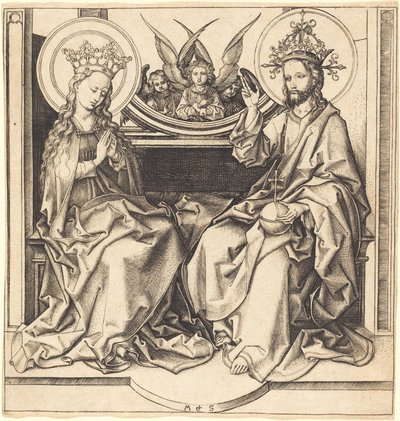 Cristo abençoando a Virgem de Martin Schongauer